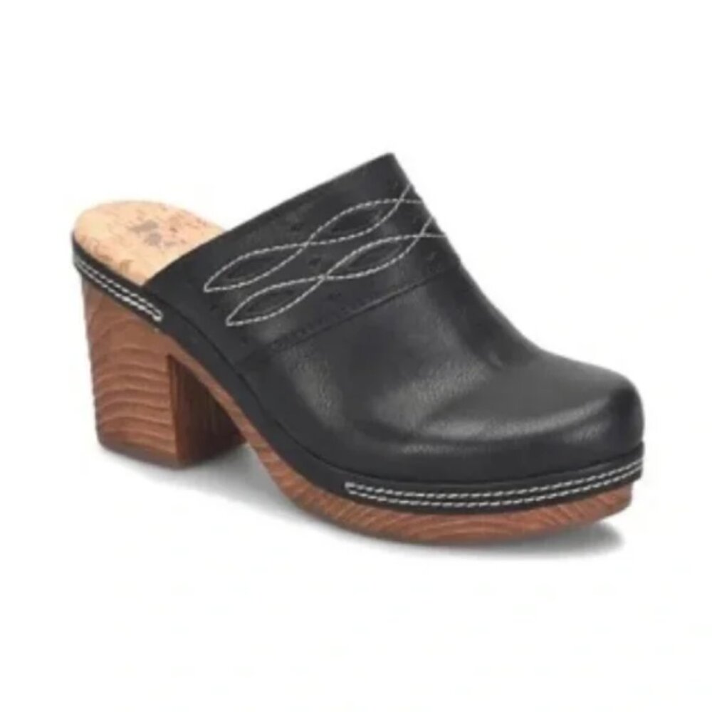 Korks Tina black heeled‎ mule clogs 8